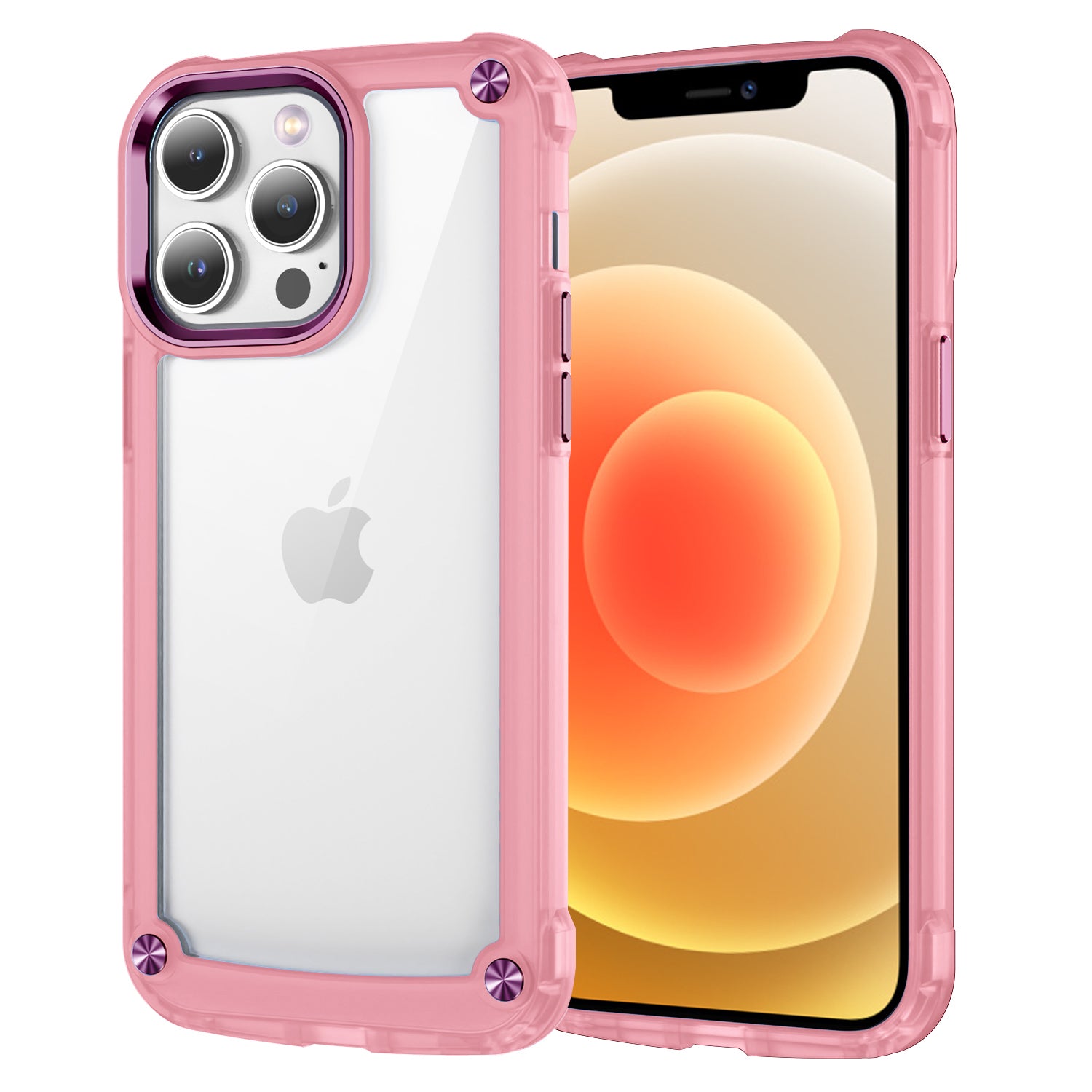 For iPhone 12 Pro Max 6.7 inch Alloy Lens Frame Clear Case Hard PC Soft TPU Phone Cover For iPhone 12 Pro Max 6.7 inch Alloy Lens Frame Clear Case Hard PC Soft TPU Phone Cover